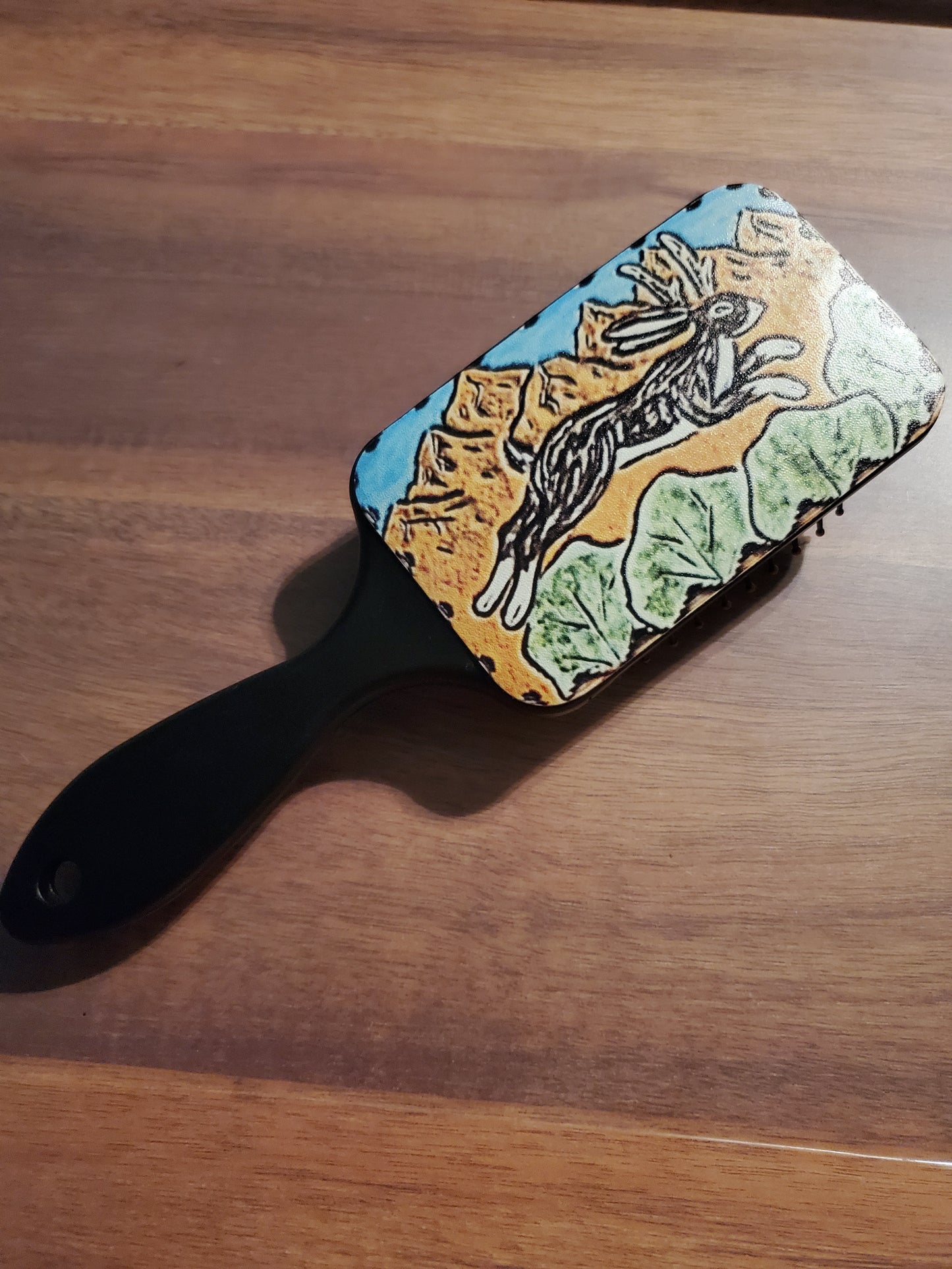 Western print hair brush