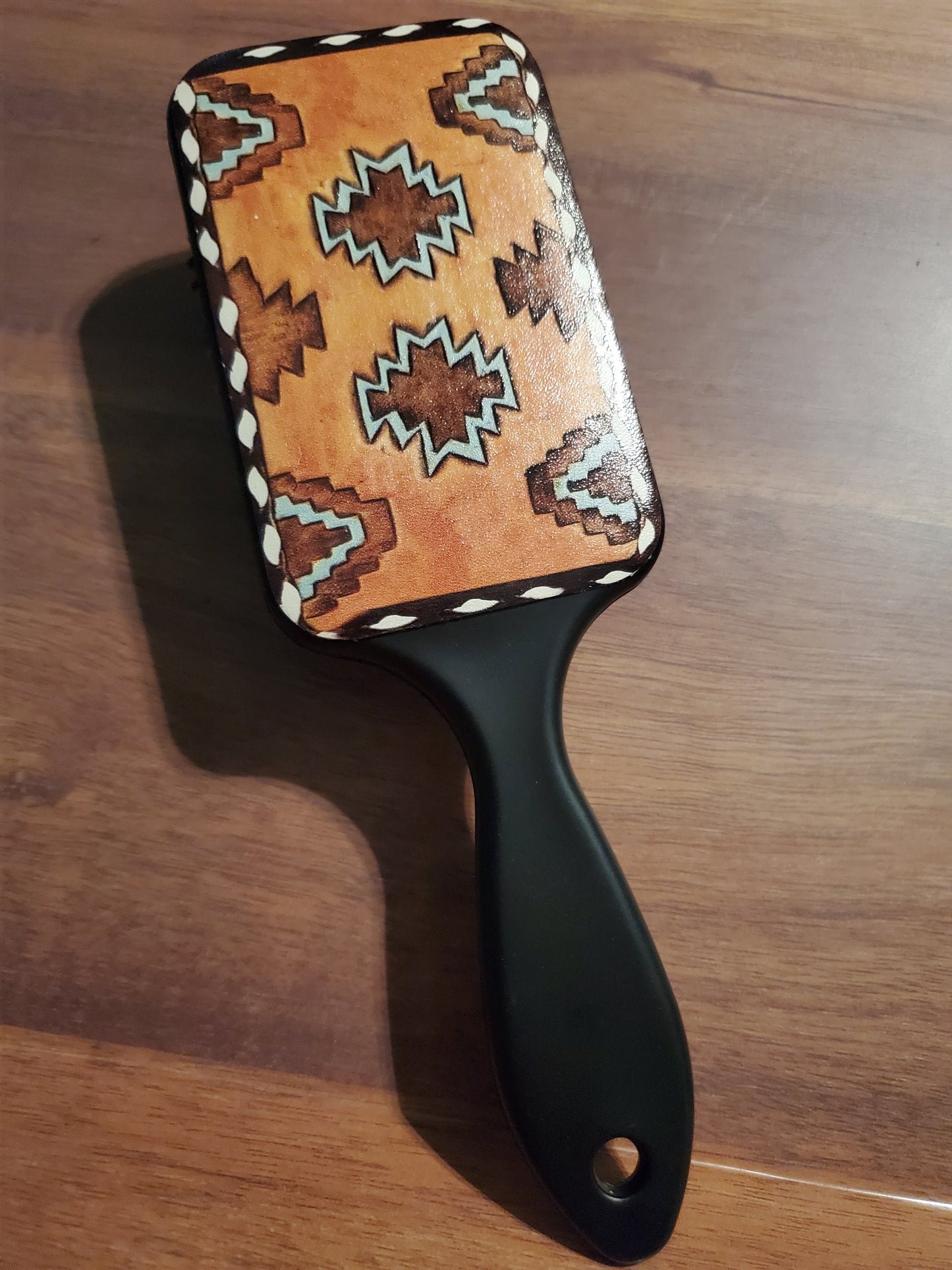 Western print hair brush