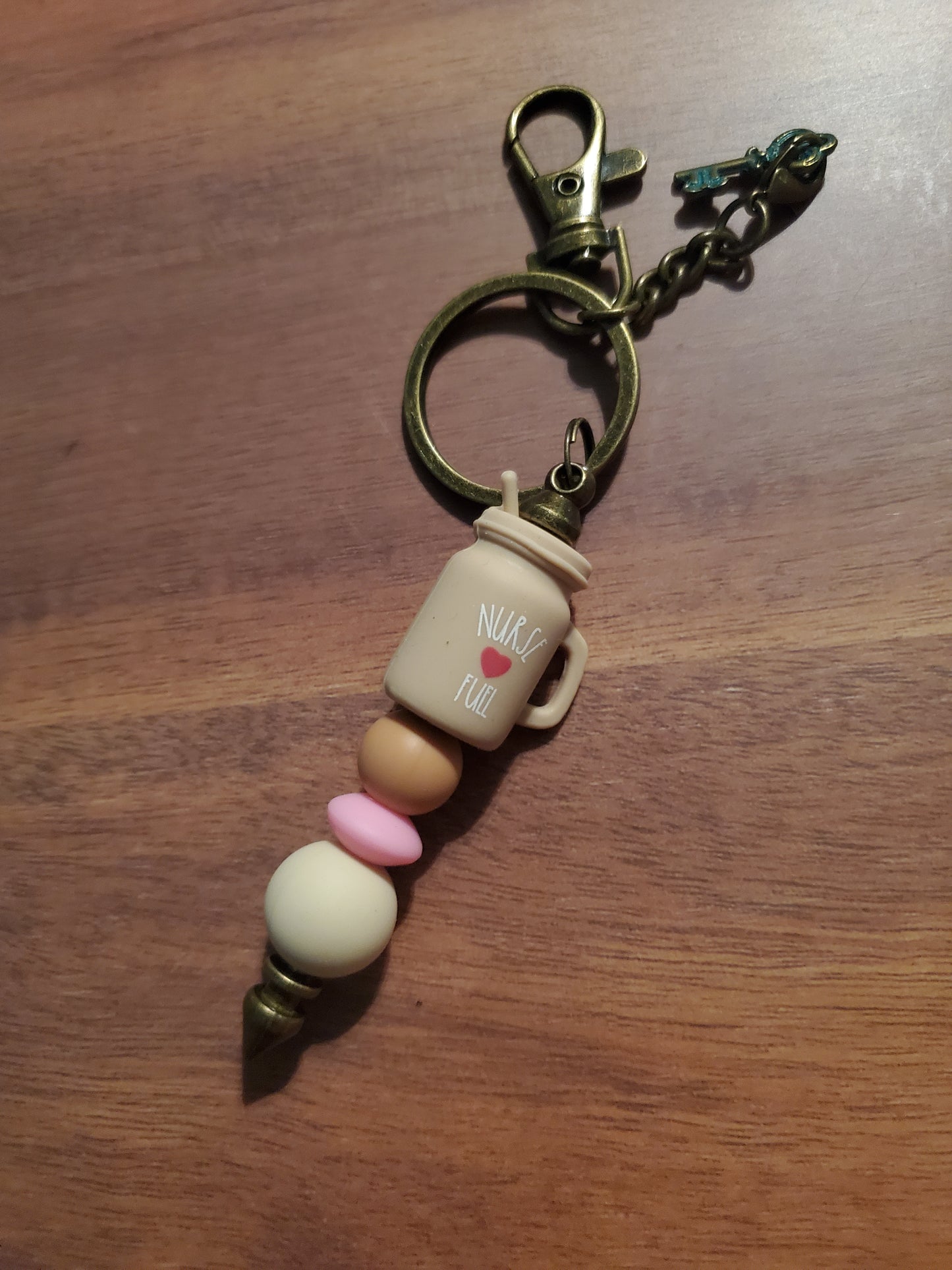 Nurse fuel beaded keychain