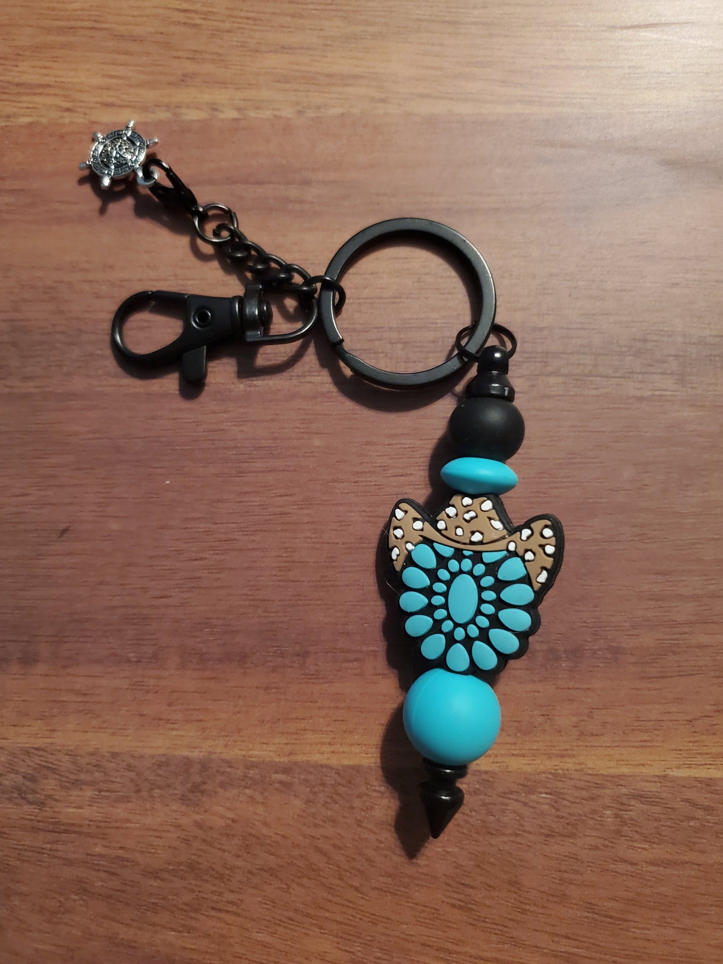 Cowboy hat beaded keychain