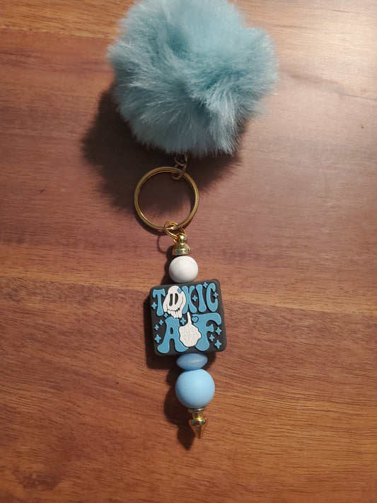 Toxic AF beaded keychain