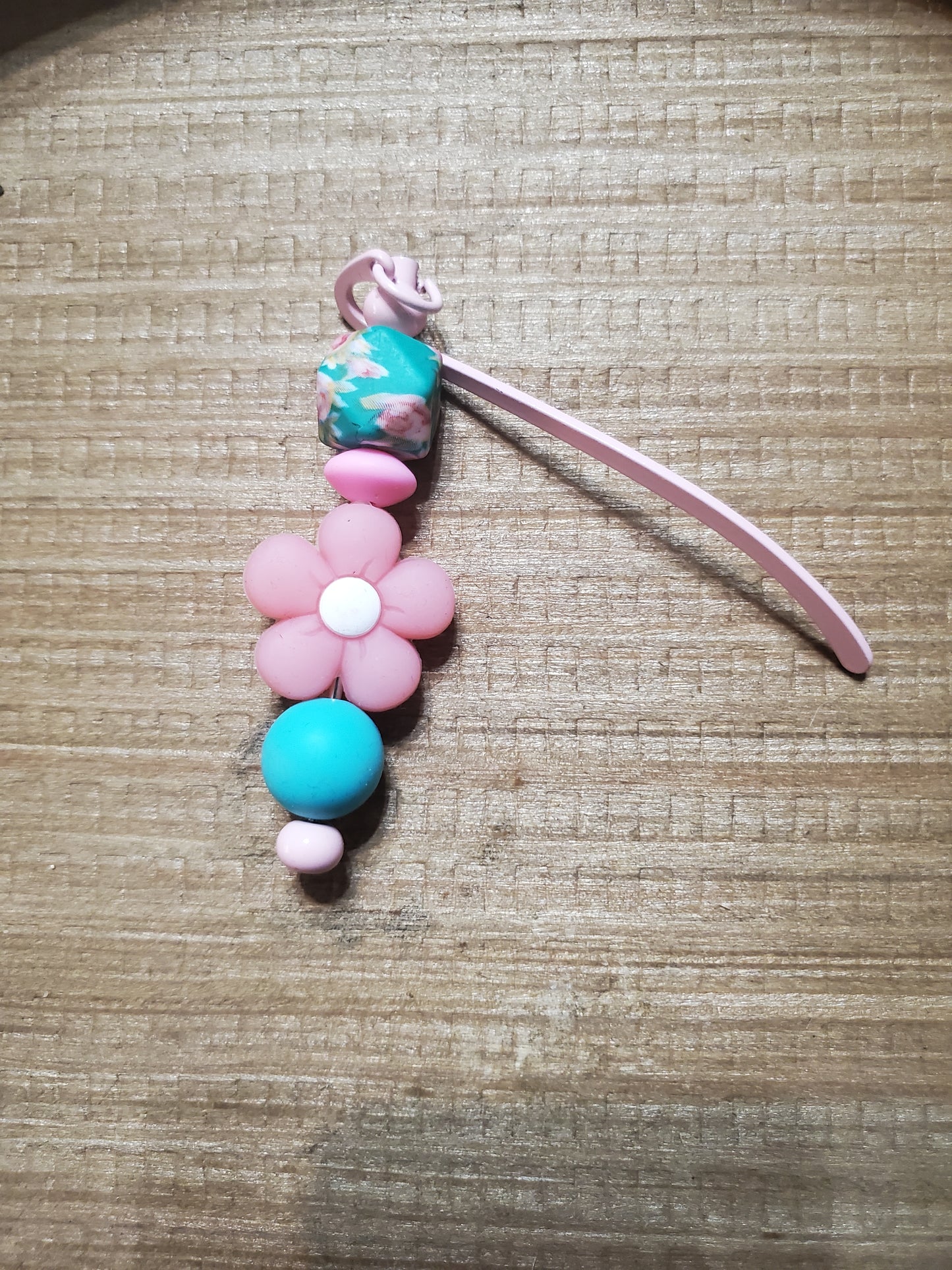 Pink flower bookmark